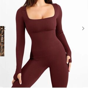 Women's Burgundy Shapewear Bodysuit